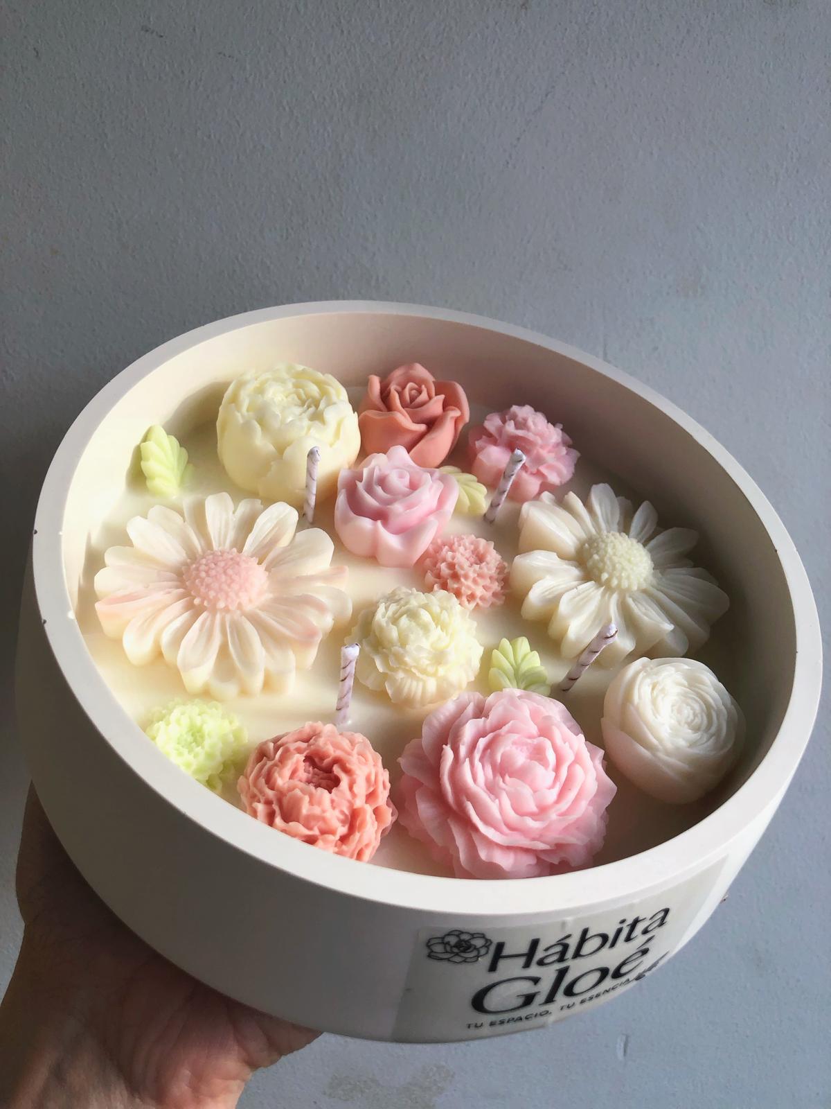 Vela floral XXL personalizable
