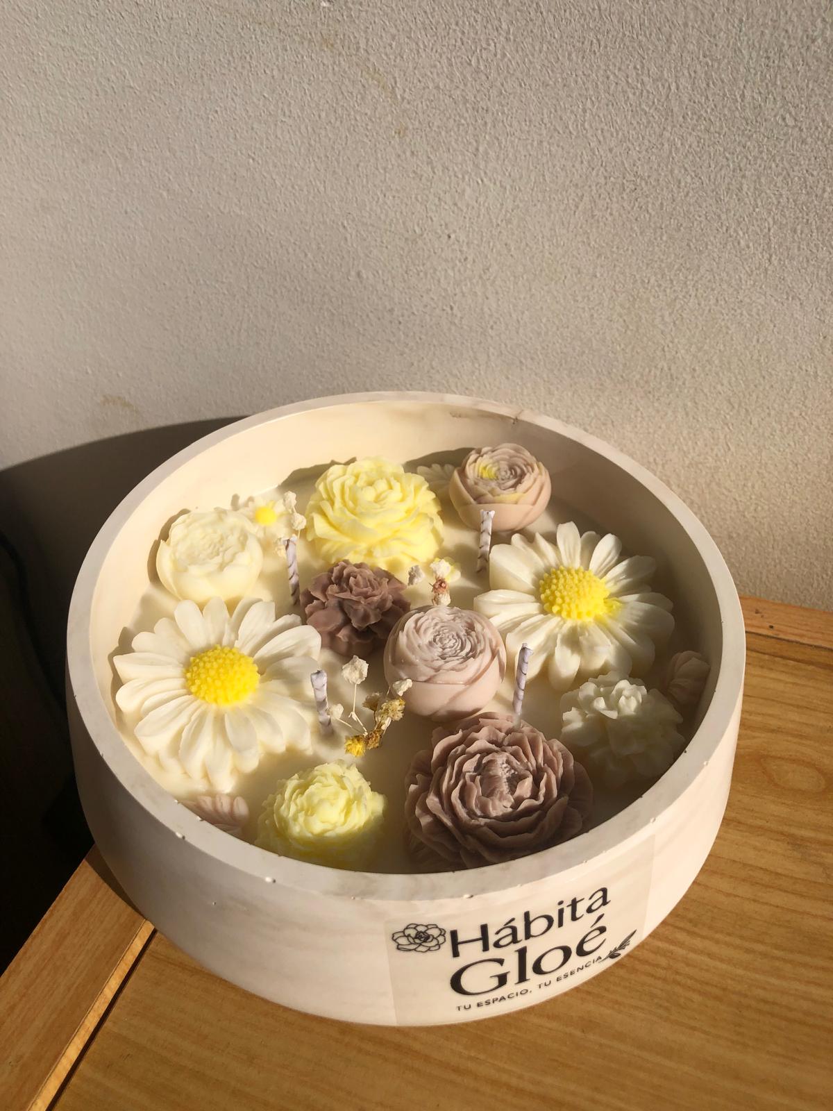 Vela floral XXL personalizable