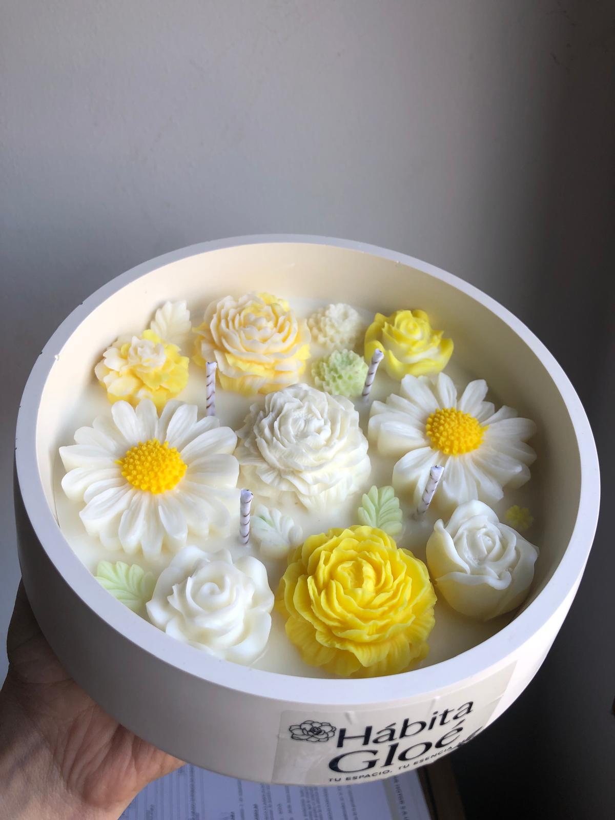 Vela floral XXL personalizable